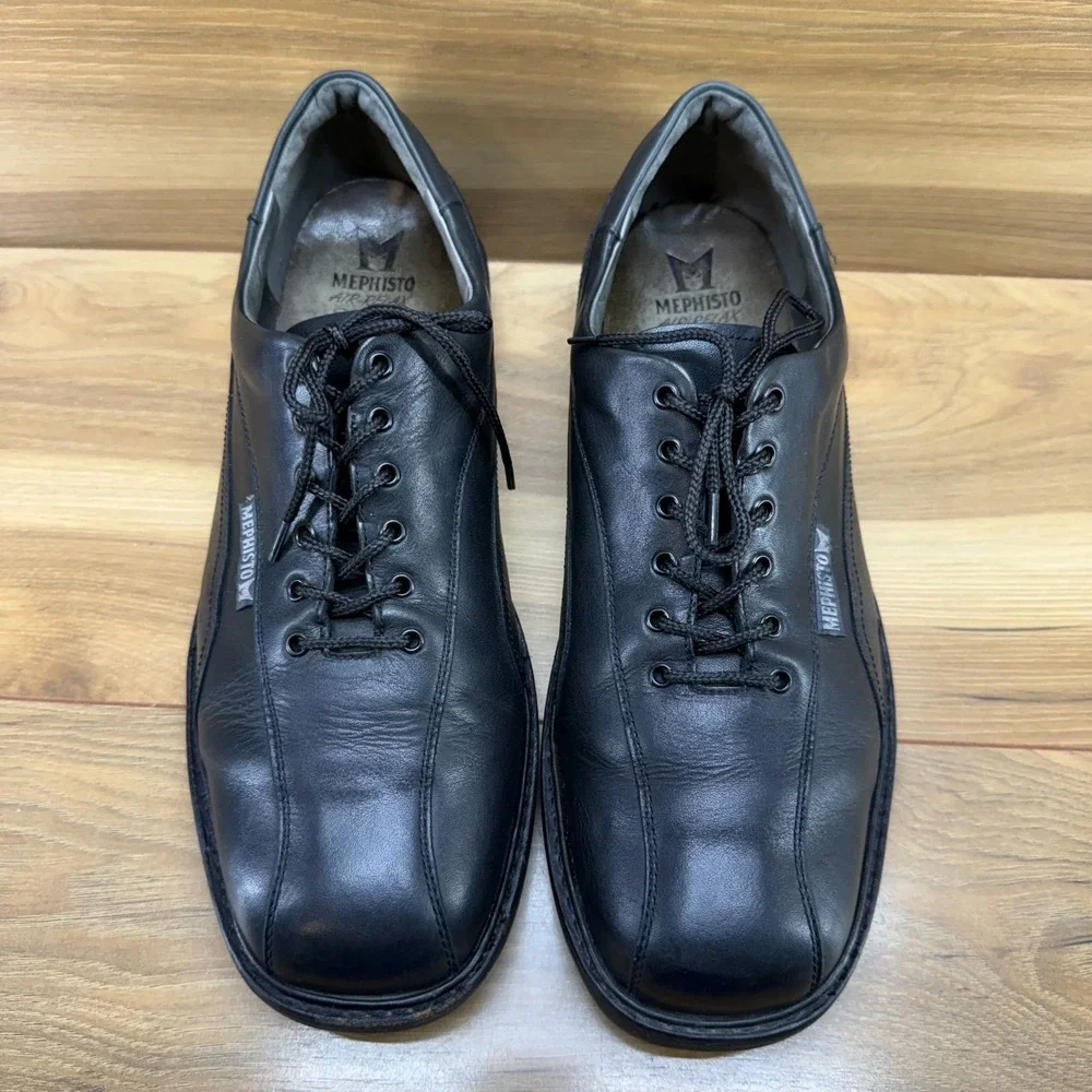 Mephisto Good Year Welt Black Oxfords Mens 10 Leather Comfort Business Casual